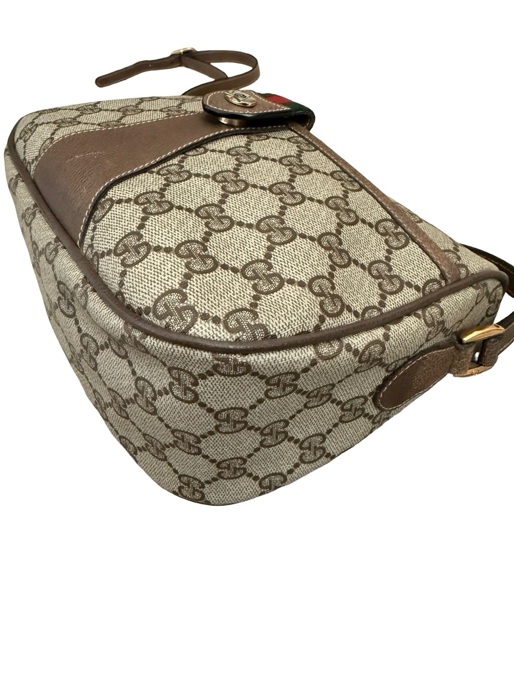 Gucci BrownTan GG Crossbody with Green & Red Web Sherryline Bag - Picture 6 of 17